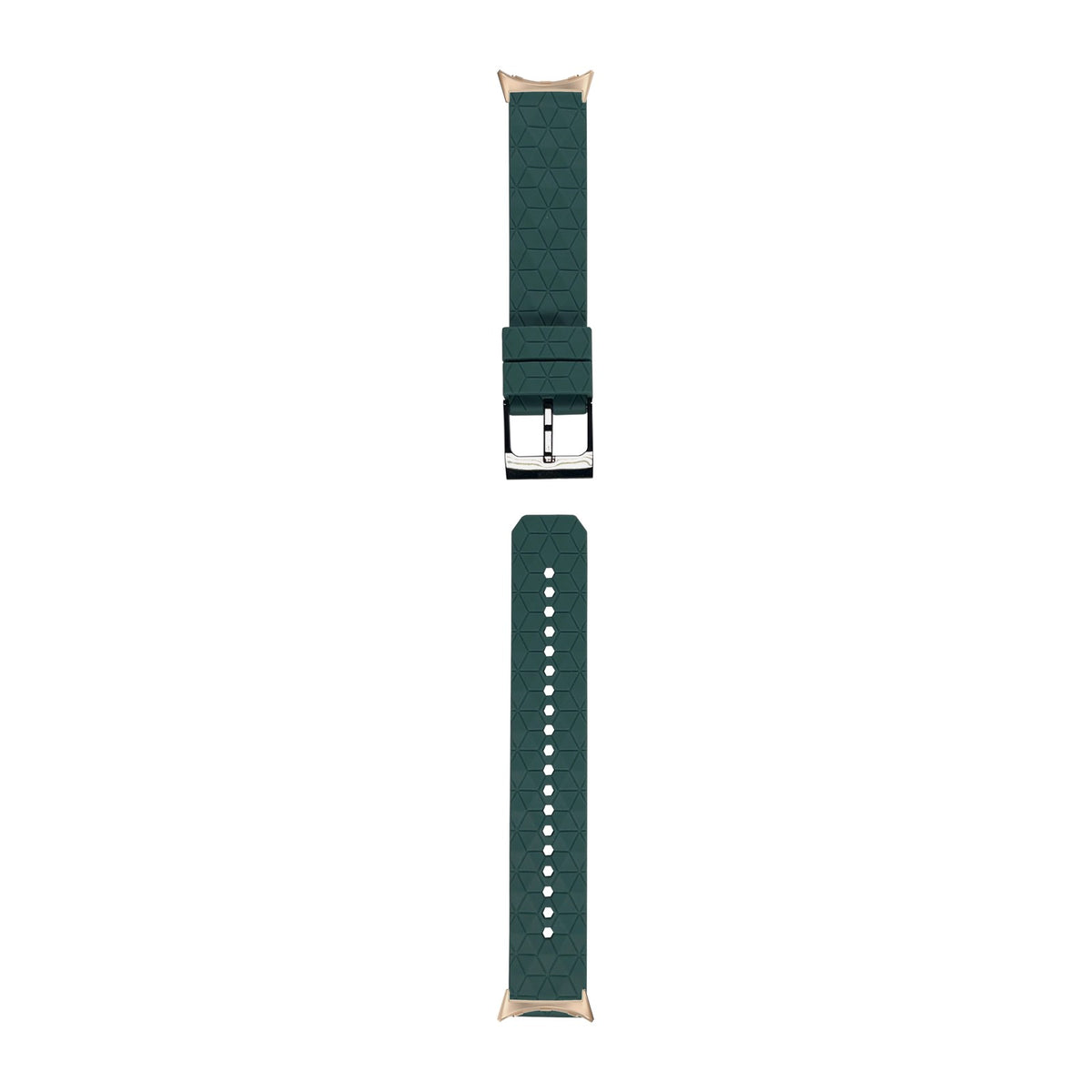 Prism Silicone [Black Hardware] Slate Rose Gold with Google Pixel Spring Bar Adapters - Wear Any 20mm Strap! for Pixel Watch 1-5 41mm