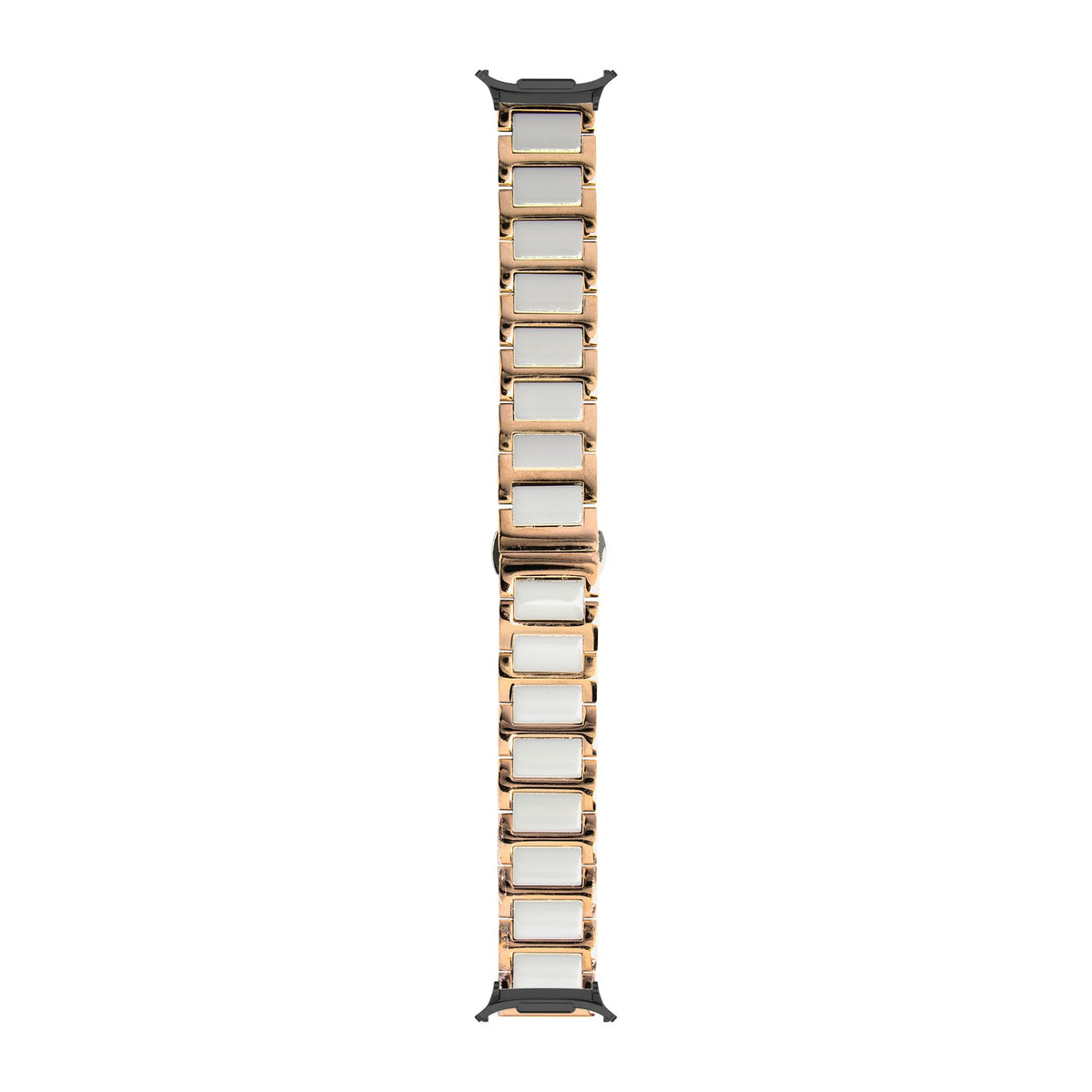 Ceramic Bracelet - Rose Gold Black with Strap Adapter for Galaxy Watch 8-9/Ultra