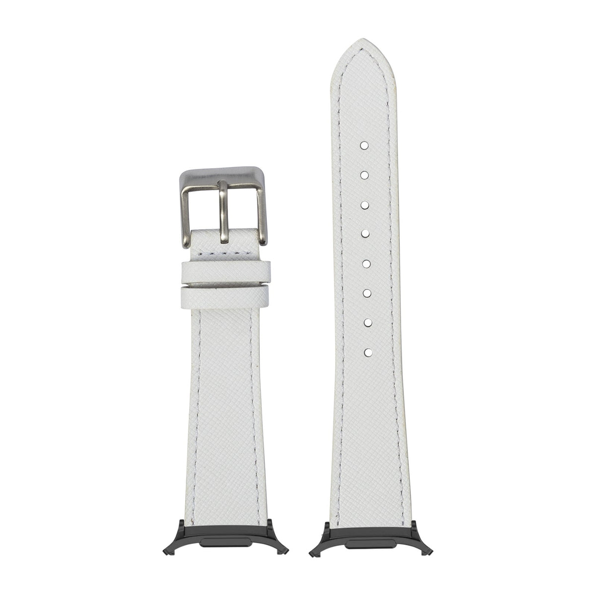 Saffiano Leather - White for the Galaxy Watch 8, 9 and Ultra with adapter fitted