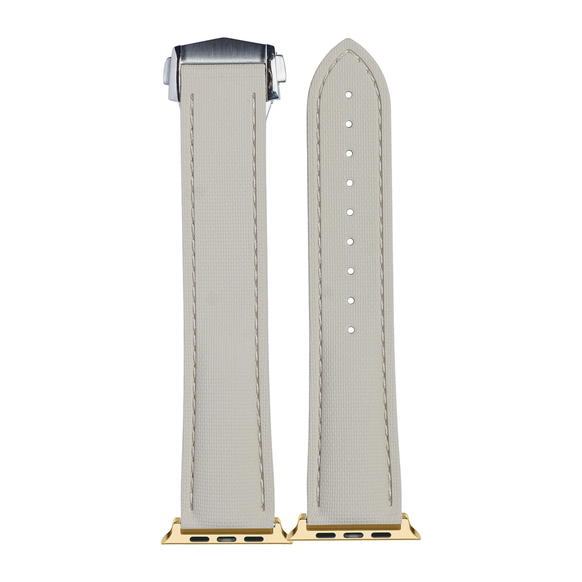 Textured FKM Rubber Beige Gold with Connecters - Spring Bar Type for Apple Watch