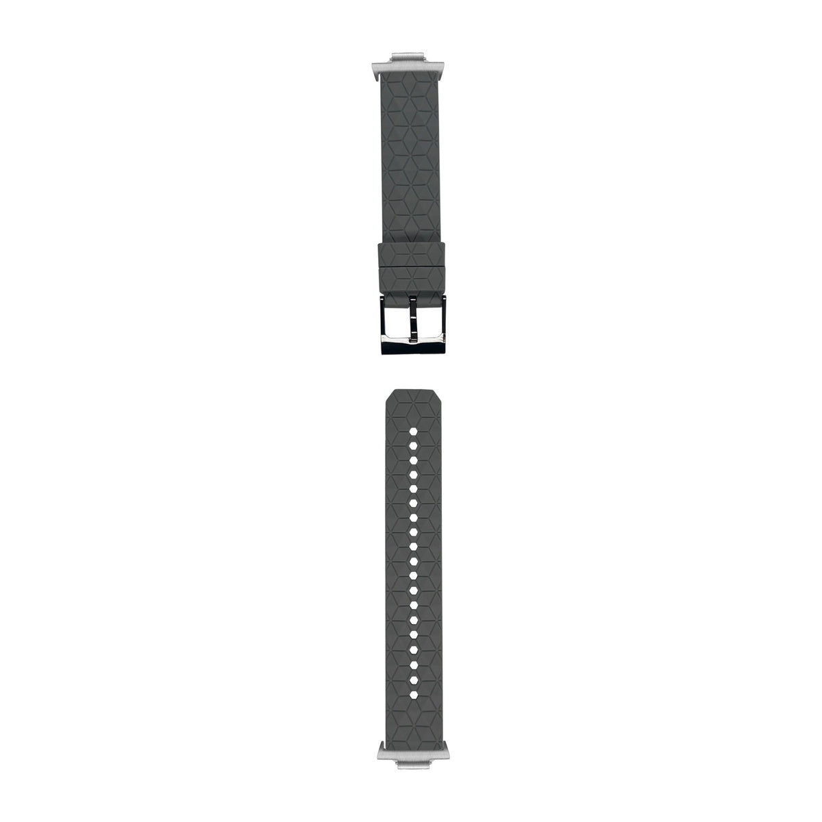 Prism Silicone [Black Hardware] Grey Silver with Strap Adapter for Tissot PRX 40