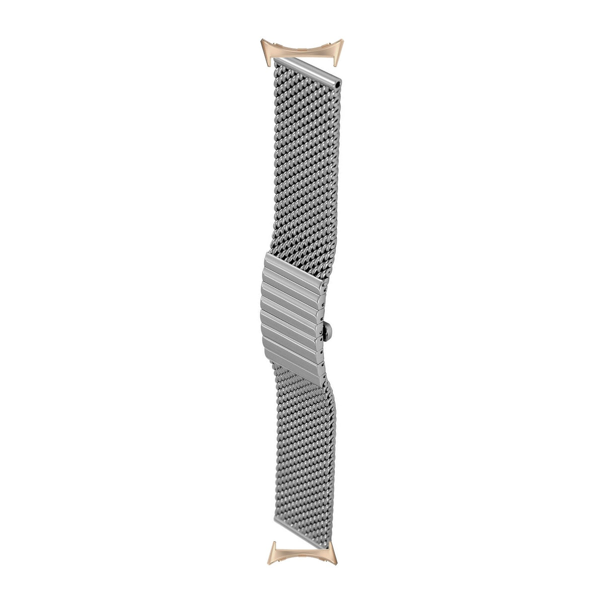 Milanese Link 2792 - Silver [Strap Thickness: 3.6mm] Rose Gold with Google Pixel Spring Bar Adapters - Wear Any 20mm Strap! for Pixel Watch 1-5 41mm