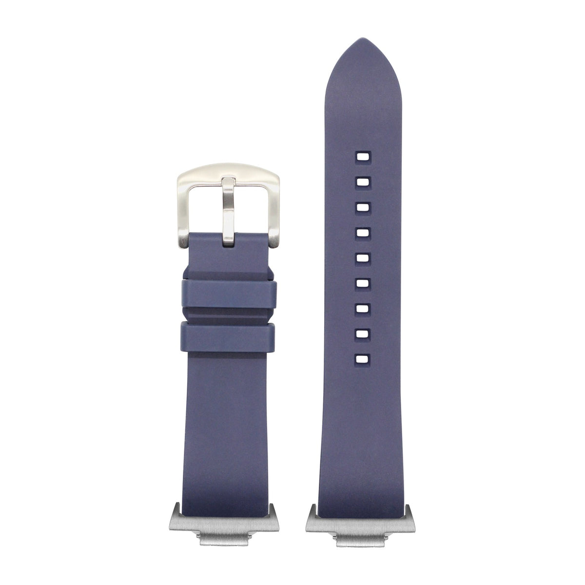 Prairie FKM Rubber - Navy Blue Silver with Strap Adapter for Tissot PRX 40