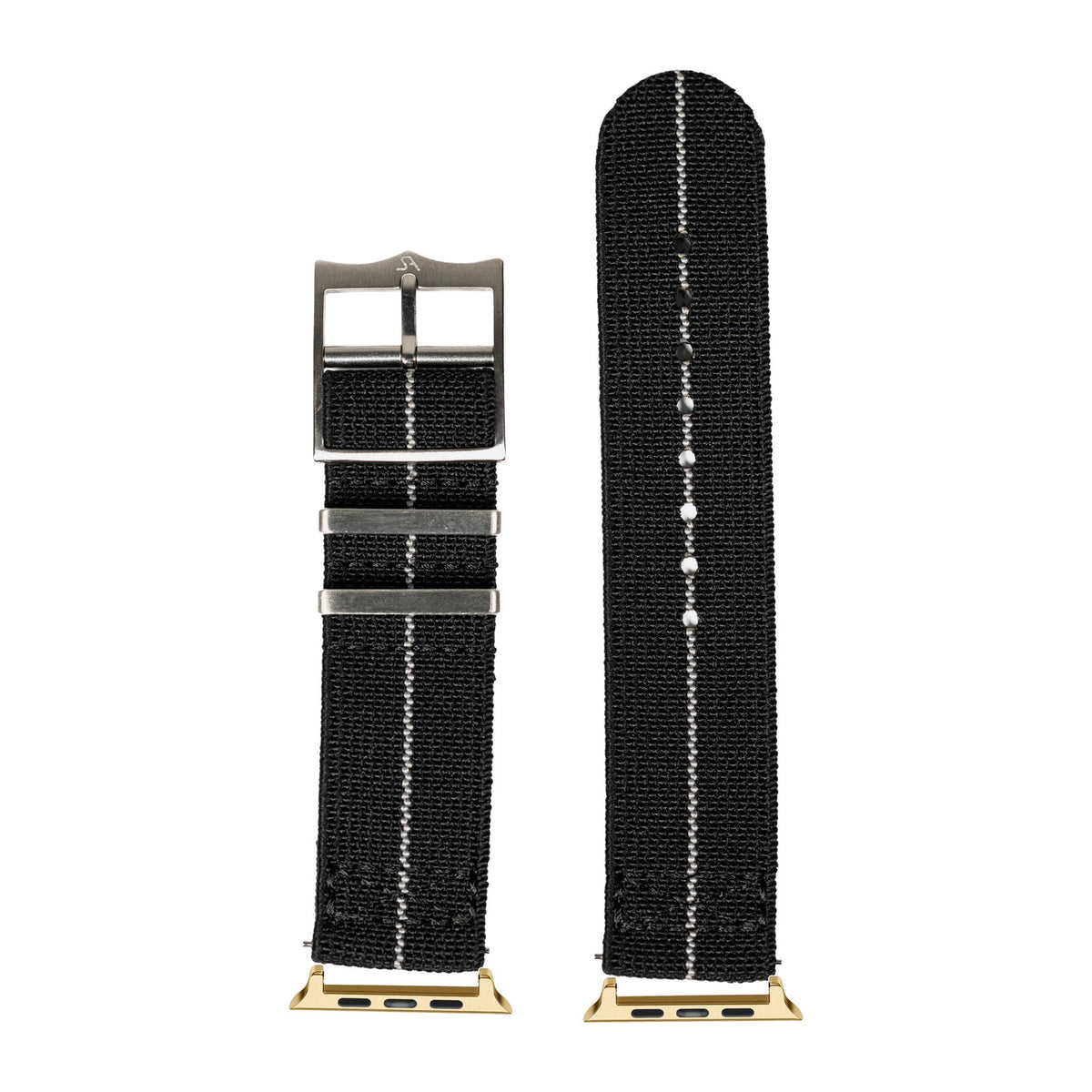 ElastoFlex - Black/Grey Gold with Connecters - Spring Bar Type for Apple Watch