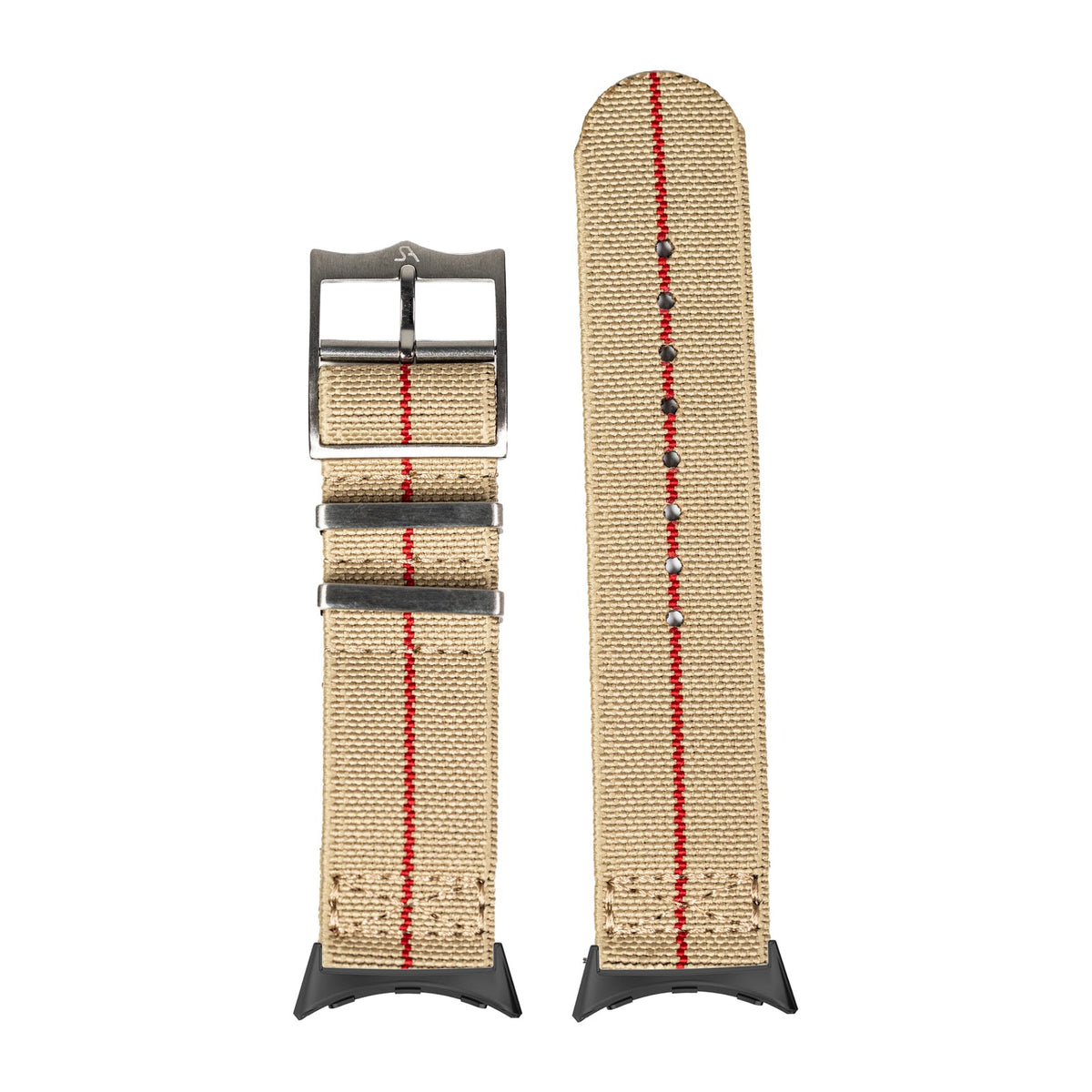 ElastoFlex - Desert Sand/Red with Google Pixel Spring Bar Adapters - Wear Any 20mm Strap! for Pixel Watch 1-5 41mm