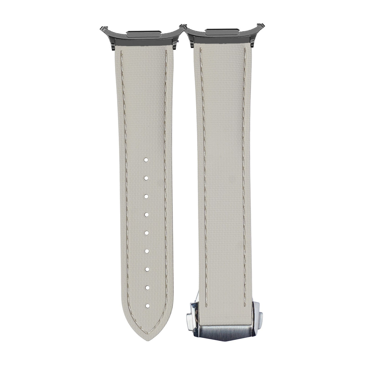 Textured FKM Rubber Beige Grey with Strap Adapter for Galaxy Watch 8-9/Ultra