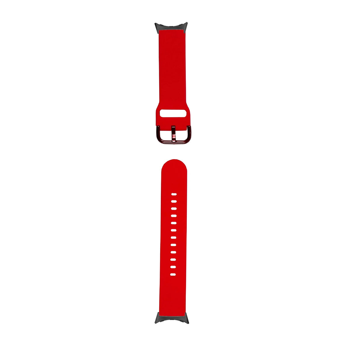 Flexi Silicone 6 Red Black with Google Pixel Spring Bar Adapters - Wear Any 20mm Strap! for Pixel Watch 1-5 41mm