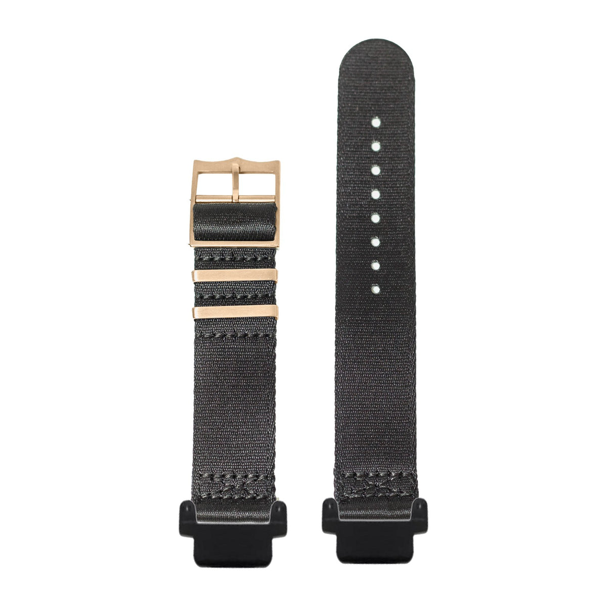 Ultra Militex - Black [Rose Gold Hardware] Black with Garmin Forerunner 220/ 230/ 235/ 620/ 630/ 735XT Strap Adapters for Garmin Forerunner 220/ 230/ 235/ 620/ 630/ 735XT