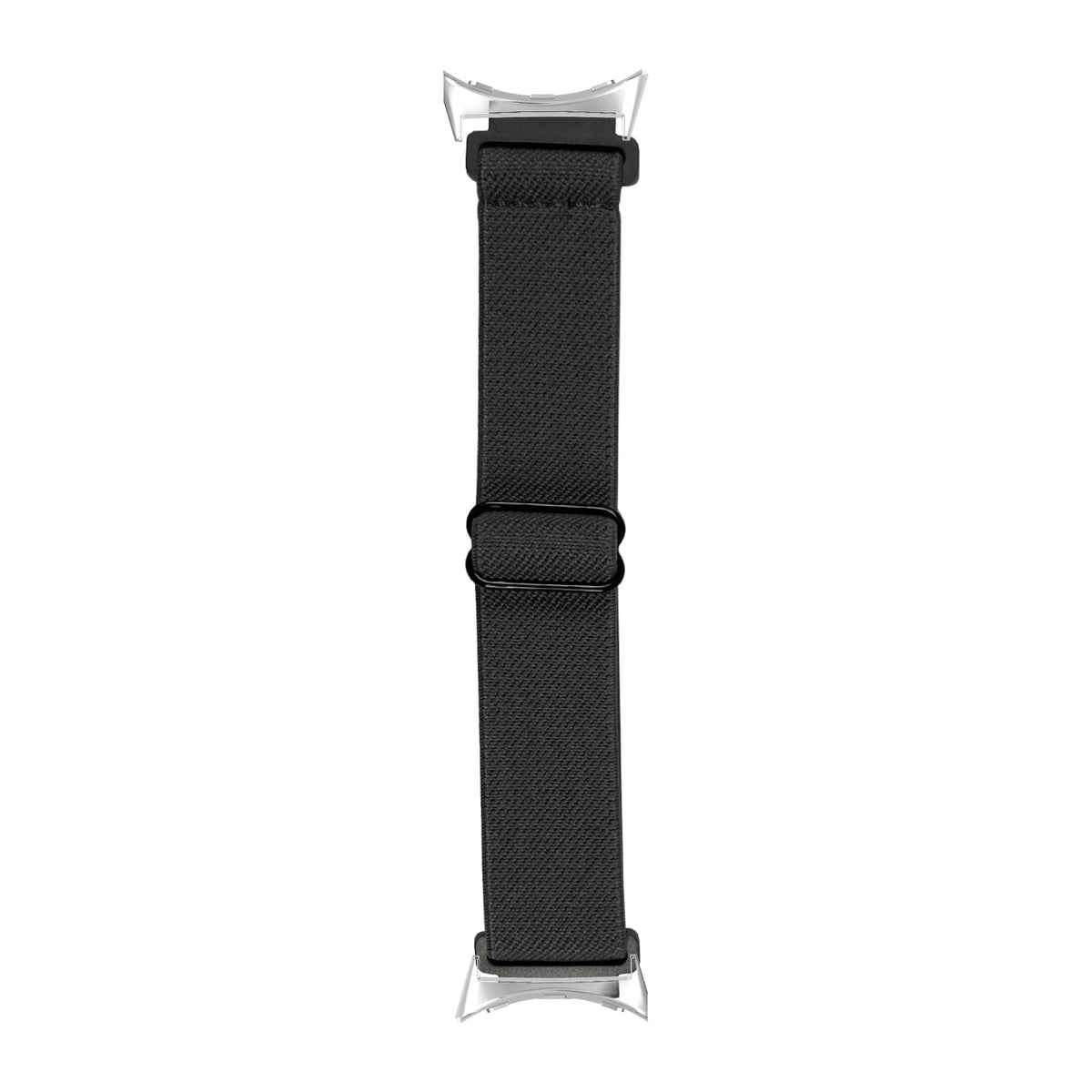 Weaved Elastic Loop Dark Grey Silver with Google Pixel Spring Bar Adapters - Wear Any 20mm Strap! for Pixel Watch 1-5 41mm