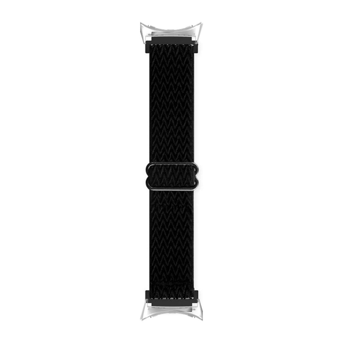 Weaved Loop Black Silver with Google Pixel Spring Bar Adapters - Wear Any 20mm Strap! for Pixel Watch 1-5 41mm