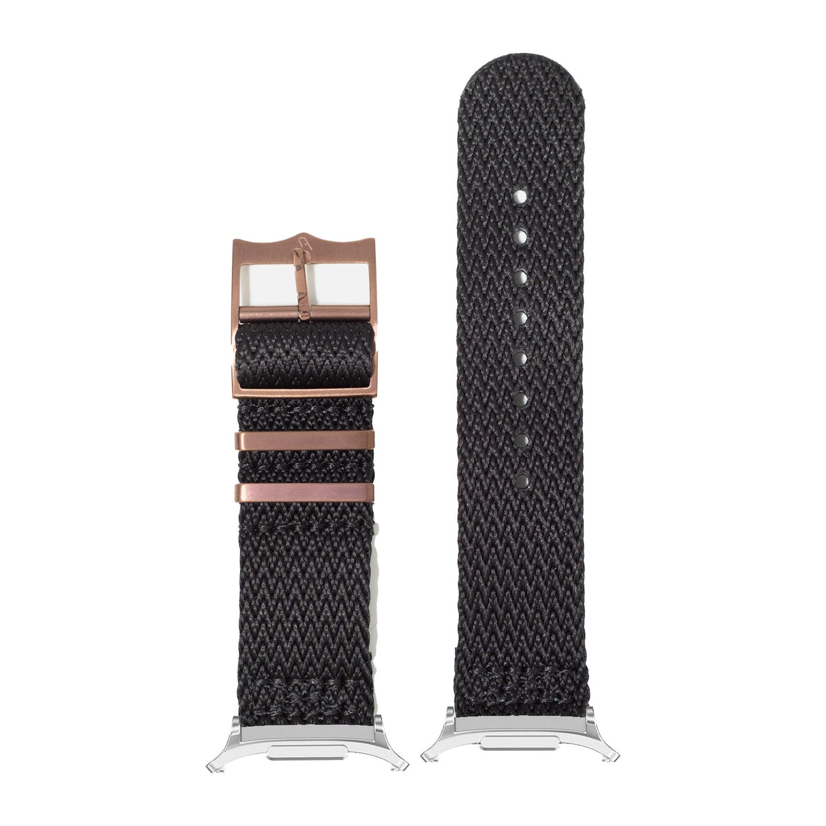 Sharktooth Militex - Black [Bronze Coloured Hardware] Silver with Strap Adapter for Galaxy Watch 8-9/Ultra