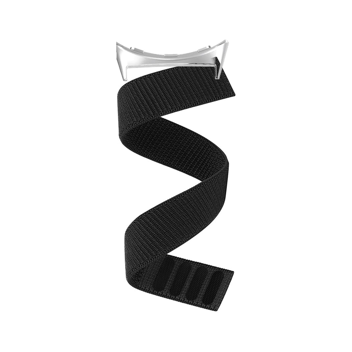 EasyFit Sports Loop (Velcro) - Suitable for any Smart Watch! 20mm Black Regular Silver with Google Pixel Spring Bar Adapters - Wear Any 20mm Strap! for Pixel Watch 3-5 45mm