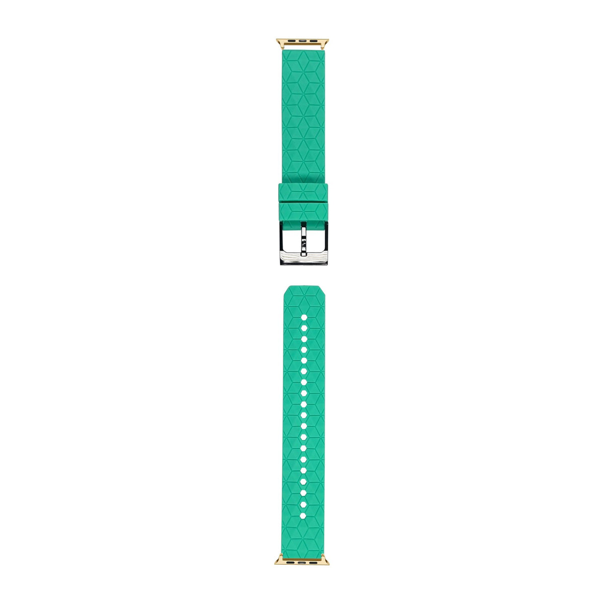 Prism Silicone [Black Hardware] Cyan Gold with Connecters - Spring Bar Type for Apple Watch