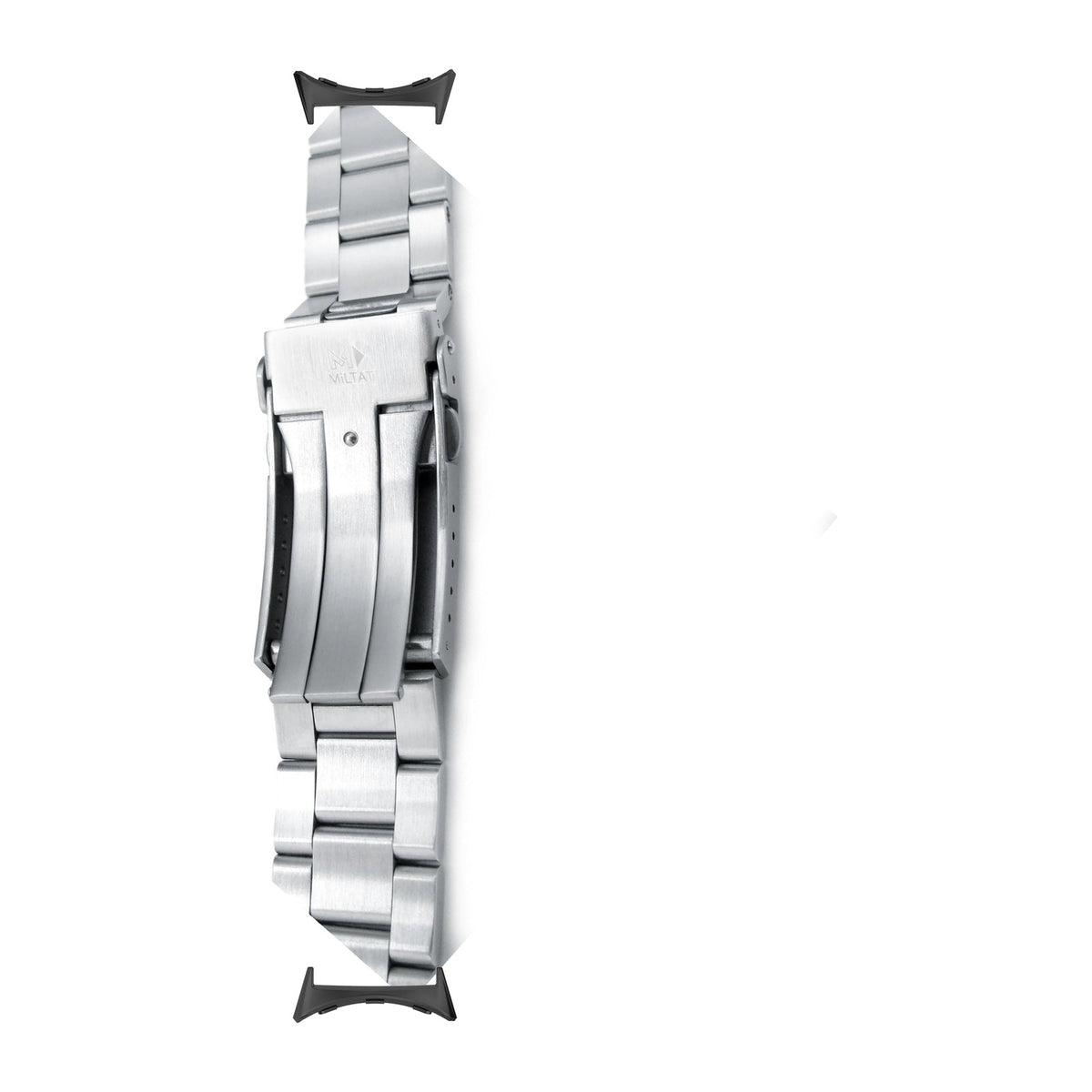 Super-O Steel Bracelet Black with V-Clasp with Google Pixel Spring Bar Adapters - Wear Any 20mm Strap! for Pixel Watch 3-5 45mm