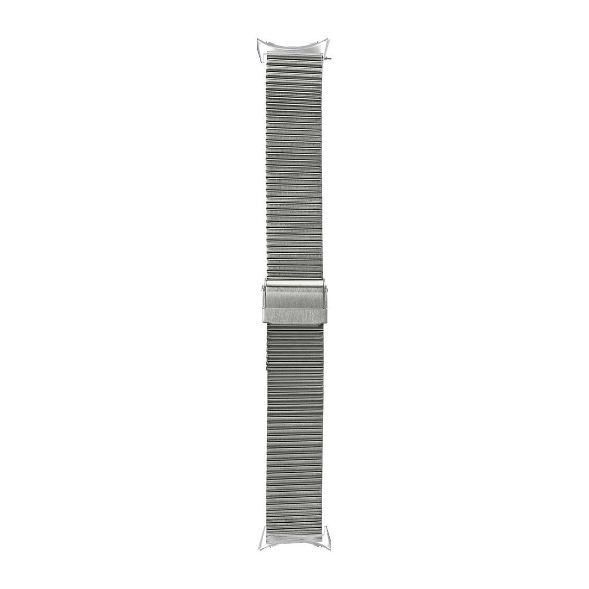 Flat-Link Micro-Adjustable Bracelet Silver Silver with Google Pixel Spring Bar Adapters - Wear Any 20mm Strap! for Pixel Watch 3-5 45mm