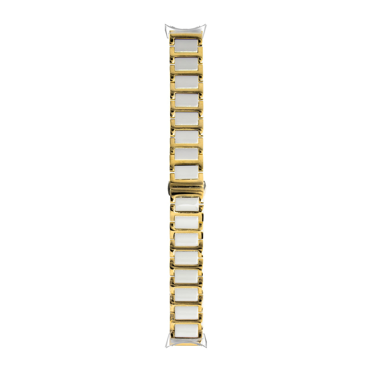 Ceramic Bracelet - Gold / White Silver with Google Pixel Spring Bar Adapters - Wear Any 20mm Strap! for Pixel Watch 3-5 45mm