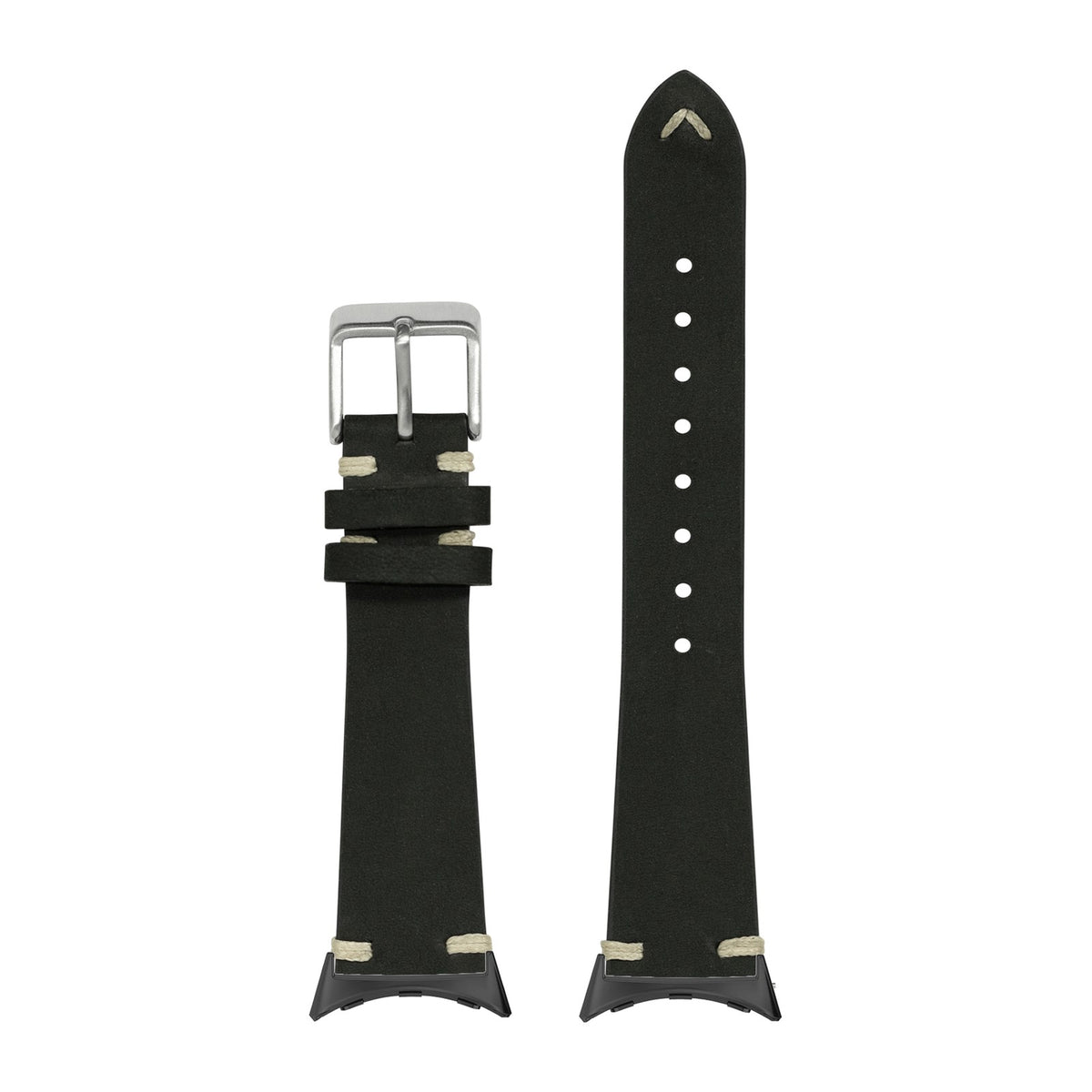 Vintage Knotted - Nubuck Leather - Black Black with Google Pixel Spring Bar Adapters - Wear Any 20mm Strap! for Pixel Watch 1-5 41mm