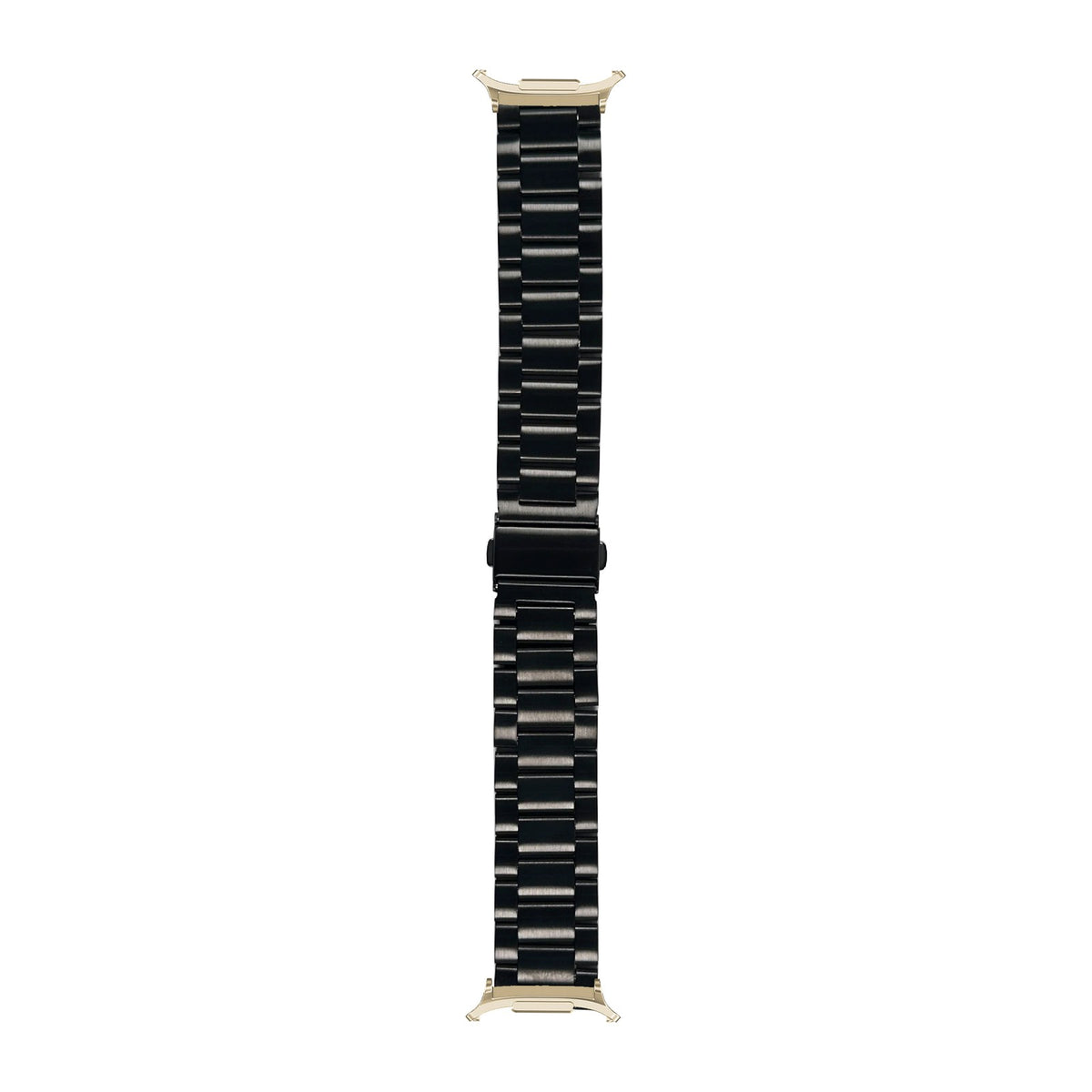Steel Bracelet Gold with Deployant Clasp - Black with Strap Adapter for Galaxy Watch 8-9/Ultra