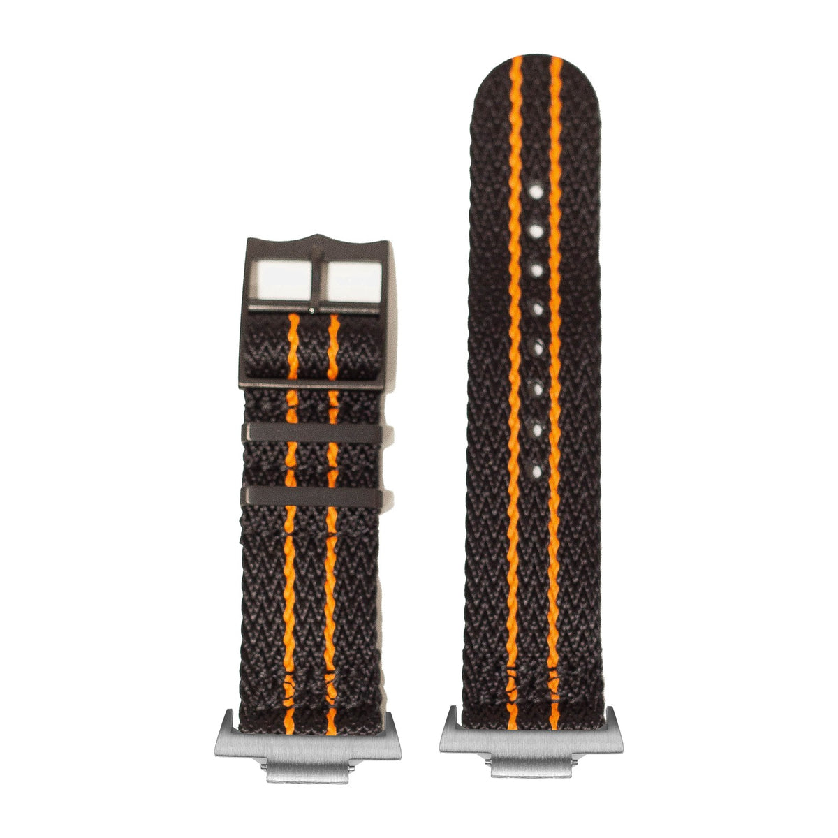 Sharktooth Militex - Stealth Black/Orange [Black Hardware] Silver with Strap Adapter for Tissot PRX 40