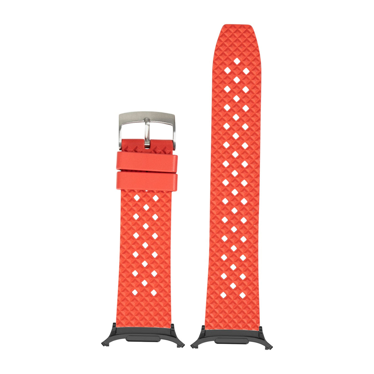 King Honeycomb FKM Rubber - Red Black with Strap Adapter for Galaxy Watch 8-9/Ultra