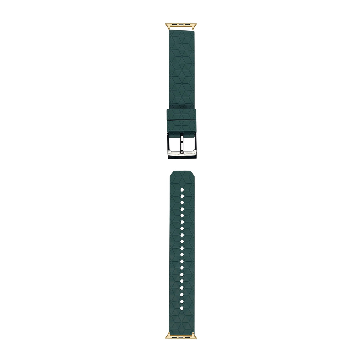 Prism Silicone [Black Hardware] Slate Gold with Connecters - Spring Bar Type for Apple Watch