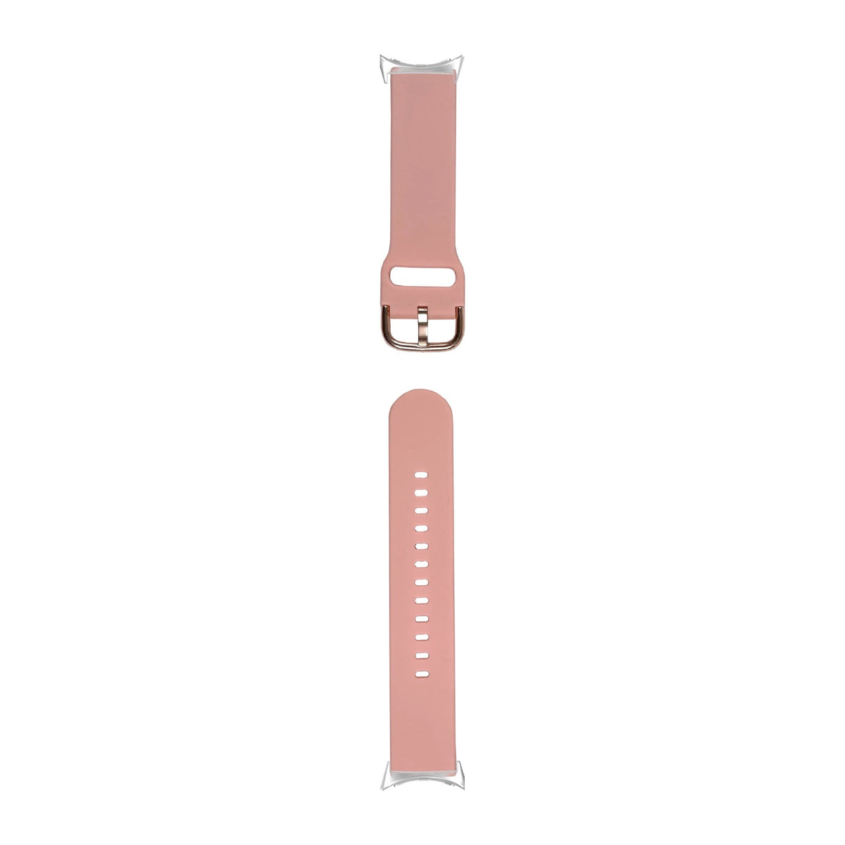 Flexi Silicone 6 Pink Silver with Google Pixel Spring Bar Adapters - Wear Any 20mm Strap! for Pixel Watch 3-5 45mm