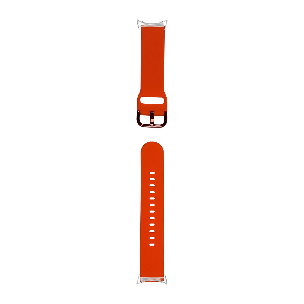 Flexi Silicone 6 Orange Silver with Google Pixel Spring Bar Adapters - Wear Any 20mm Strap! for Pixel Watch 1-5 41mm