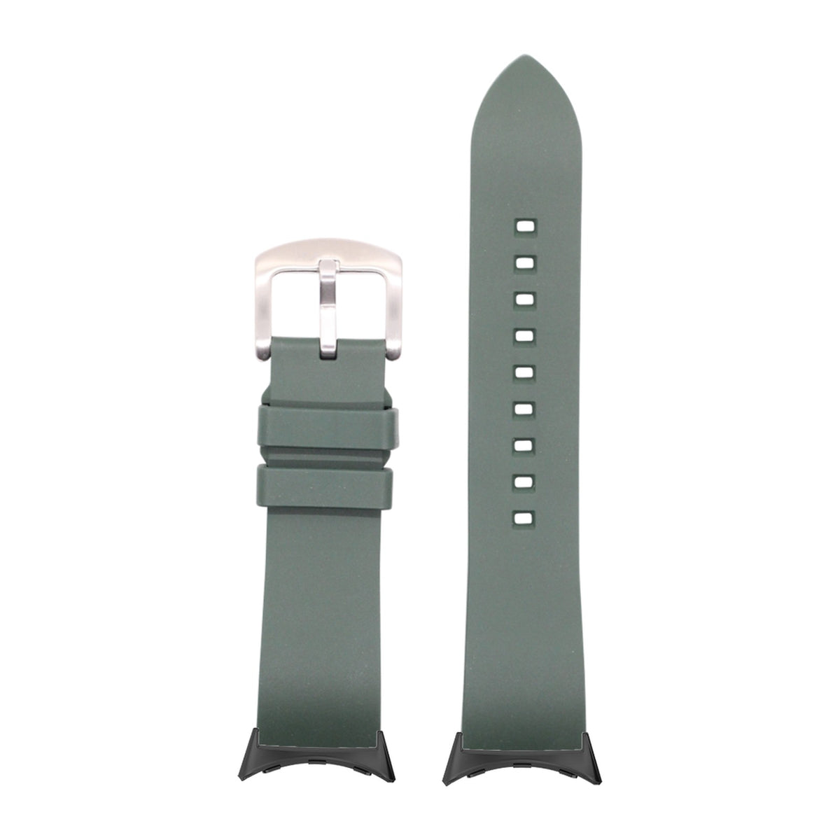 Prairie FKM Rubber - Forest Green with Google Pixel Spring Bar Adapters - Wear Any 20mm Strap! for Pixel Watch 1-5 41mm