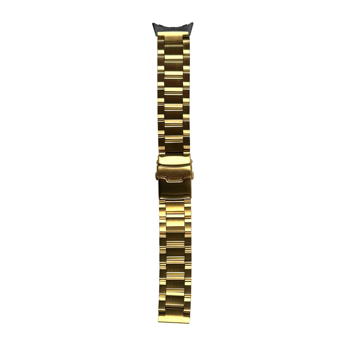 Steel Bracelet - Hex Link Gold Black with Safety Deployant Clasp with Google Pixel Spring Bar Adapters - Wear Any 20mm Strap! for Pixel Watch 1-5 41mm