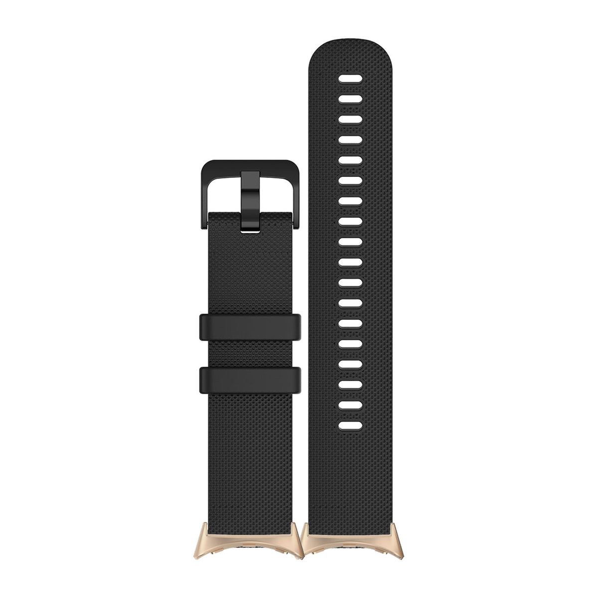 Classic Silicone Black Matching Rose Gold with Google Pixel Spring Bar Adapters - Wear Any 20mm Strap! for Pixel Watch 1-5 41mm