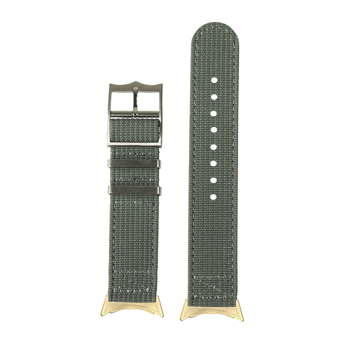 Alpha Militex - Dark Grey Gold with Google Pixel Spring Bar Adapters - Wear Any 20mm Strap! for Pixel Watch 1-5 41mm