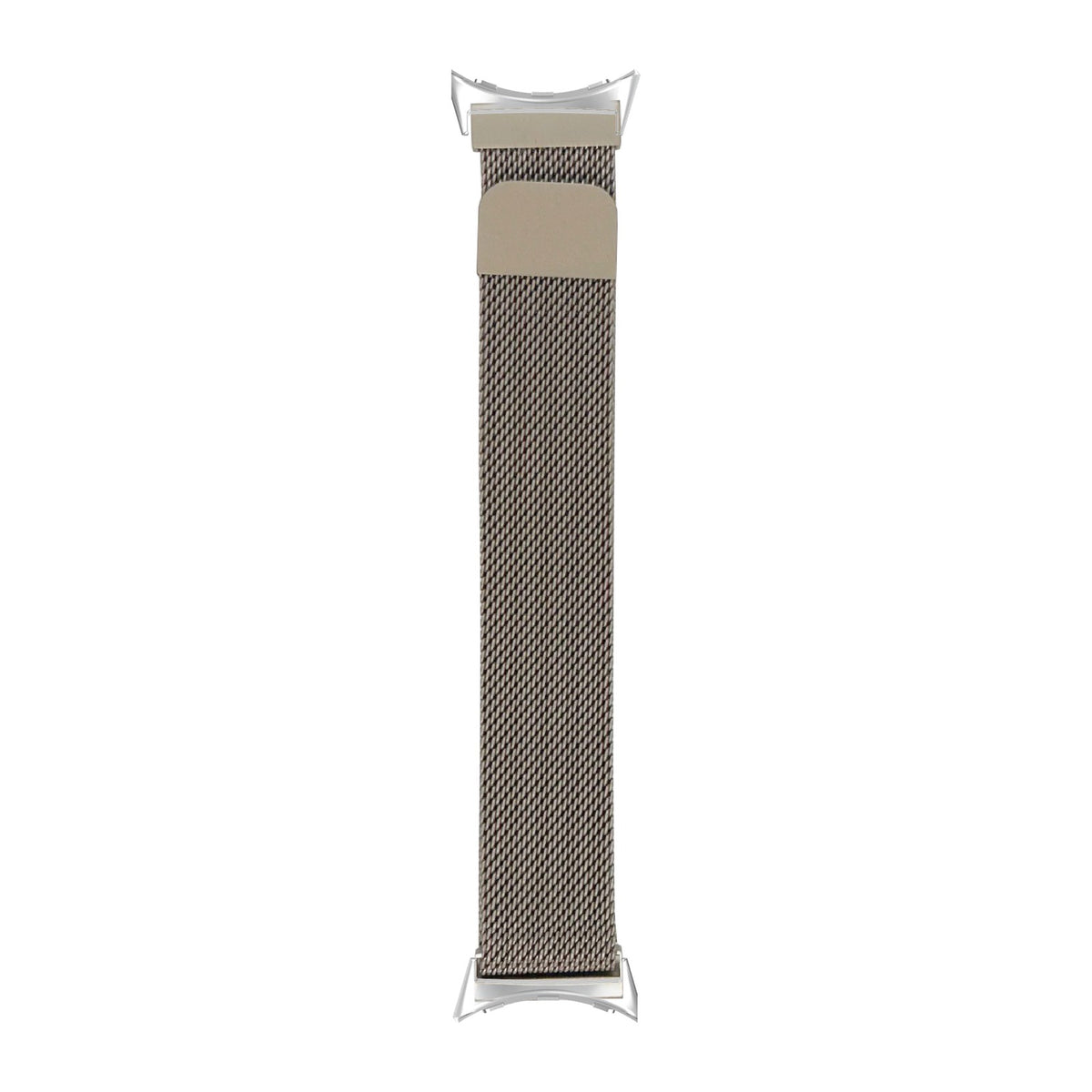 Milanese - Champagne Gold Silver with Google Pixel Spring Bar Adapters - Wear Any 20mm Strap! for Pixel Watch 1-5 41mm