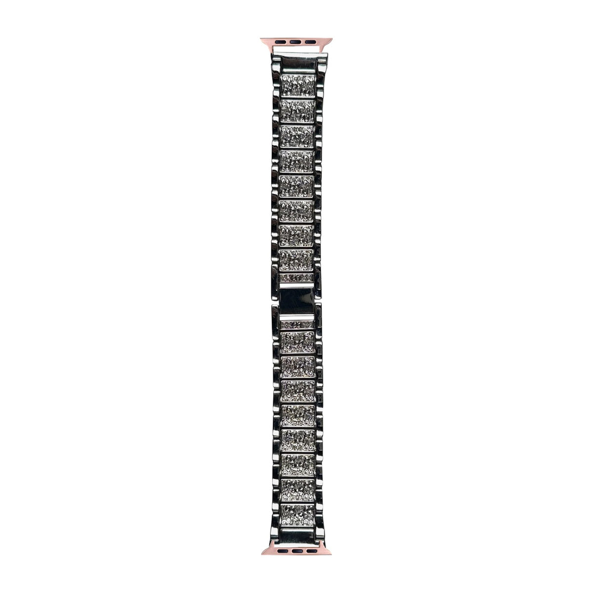 Zirconia Shimmer Bracelet Silver Rose Gold with Connecters - Spring Bar Type for Apple Watch