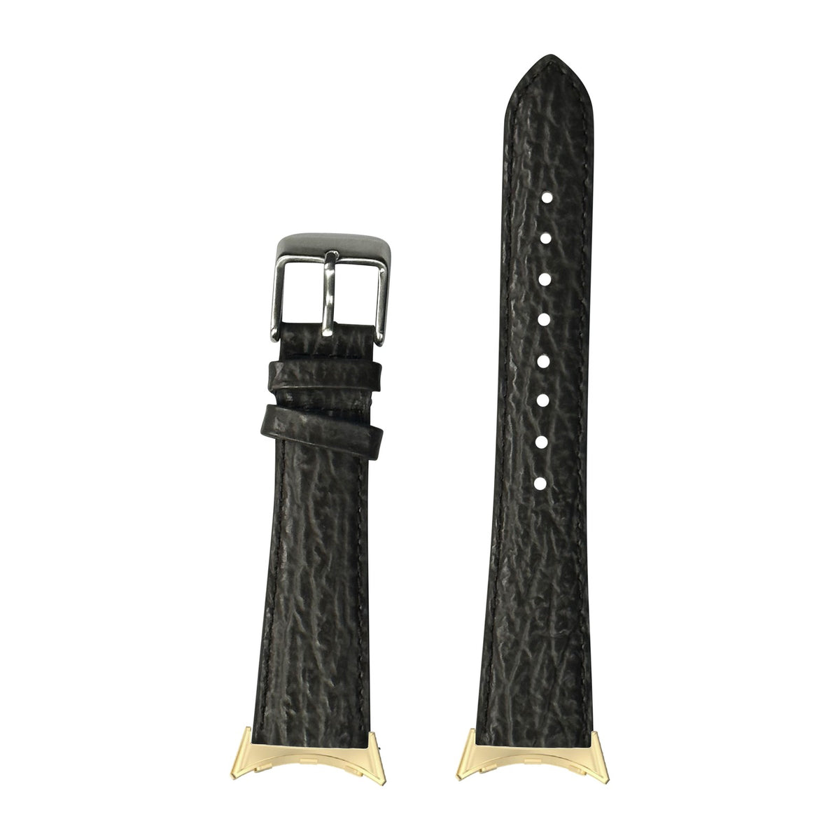 Faux Sharkskin - Grey Gold with Google Pixel Spring Bar Adapters - Wear Any 20mm Strap! for Pixel Watch 3-5 45mm