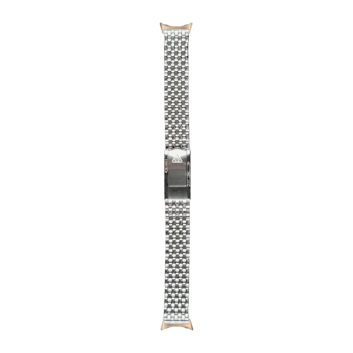 7-Row Beads of Rice Stainless Steel Watch Bracelet Rose Gold with Google Pixel Spring Bar Adapters - Wear Any 20mm Strap! for Pixel Watch 3-5 45mm