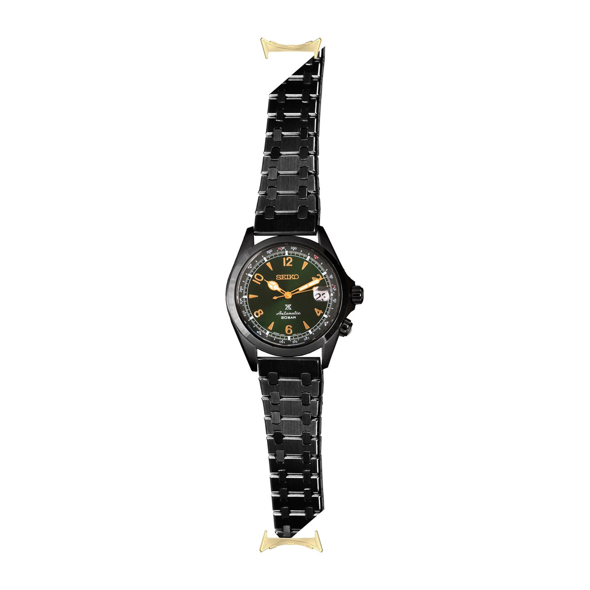 Medallion Bracelet - Black Gold with Google Pixel Spring Bar Adapters - Wear Any 20mm Strap! for Pixel Watch 1-5 41mm