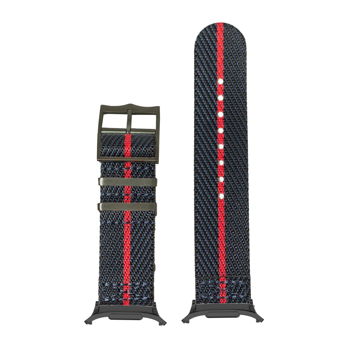 Cross Militex - Night Blue / Red [Black Hardware] for the Galaxy Watch 8, 9 and Ultra with adapter fitted