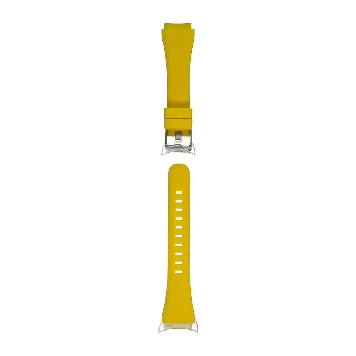 Flexi Silicone Yellow Silver with Google Pixel Spring Bar Adapters - Wear Any 20mm Strap! for Pixel Watch 1-5 41mm