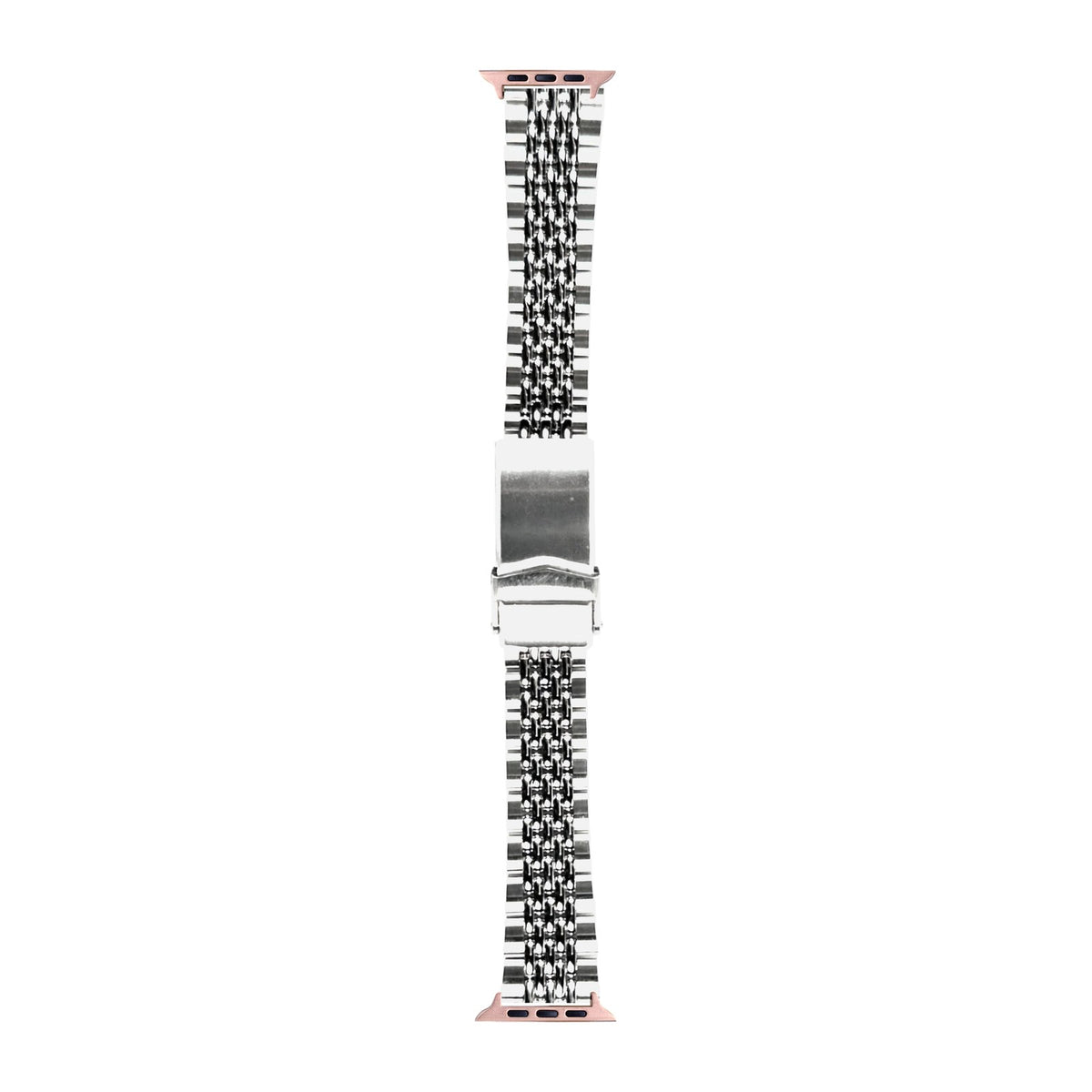 Goma BOR Steel Bracelet Rose Gold with V-Clasp with Connecters - Spring Bar Type for Apple Watch
