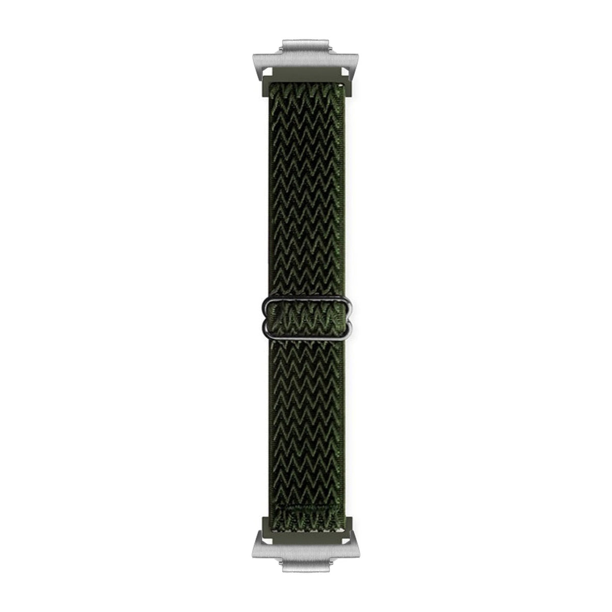 Weaved Loop Army Green Silver with Strap Adapter for Tissot PRX 40