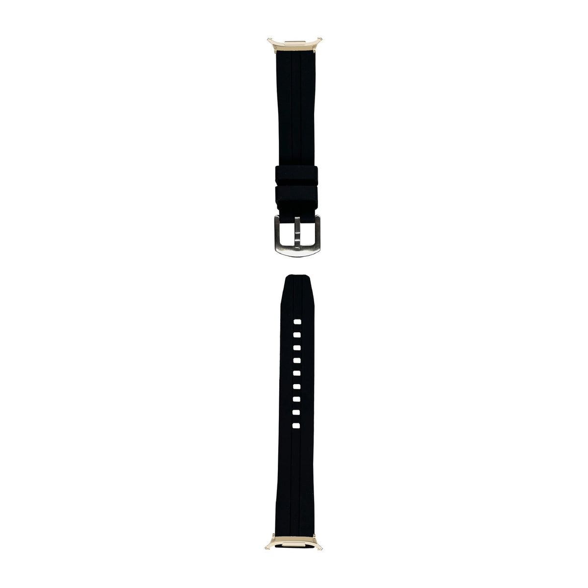 Large Silicone - Black Gold with Strap Adapter for Galaxy Watch 8-9/Ultra