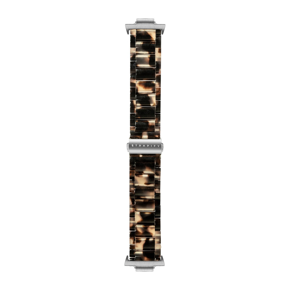 Crystalised Acetate - Tortoiseshell Dark Brown Silver with Strap Adapter for Tissot PRX 40