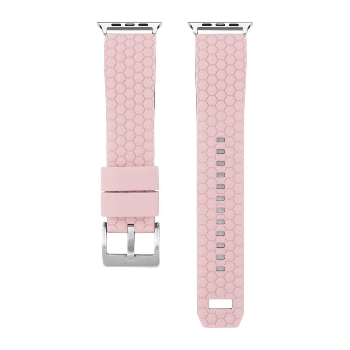Hexagon Silicone Pink Starlight with Connecters - Spring Bar Type for Apple Watch