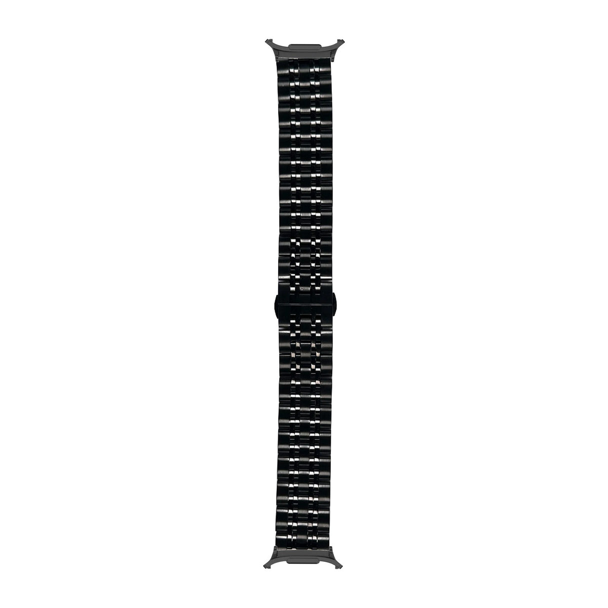 Steel Bracelet (Black) - Deployant Clasp 2 Black with Strap Adapter for Galaxy Watch 8-9/Ultra