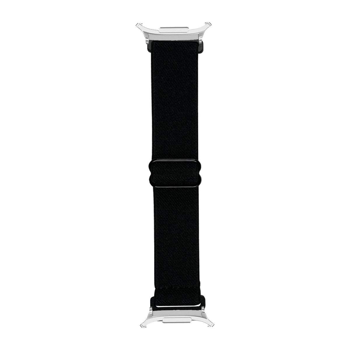 Weaved Elastic Loop Black Silver with Strap Adapter for Galaxy Watch 8-9/Ultra