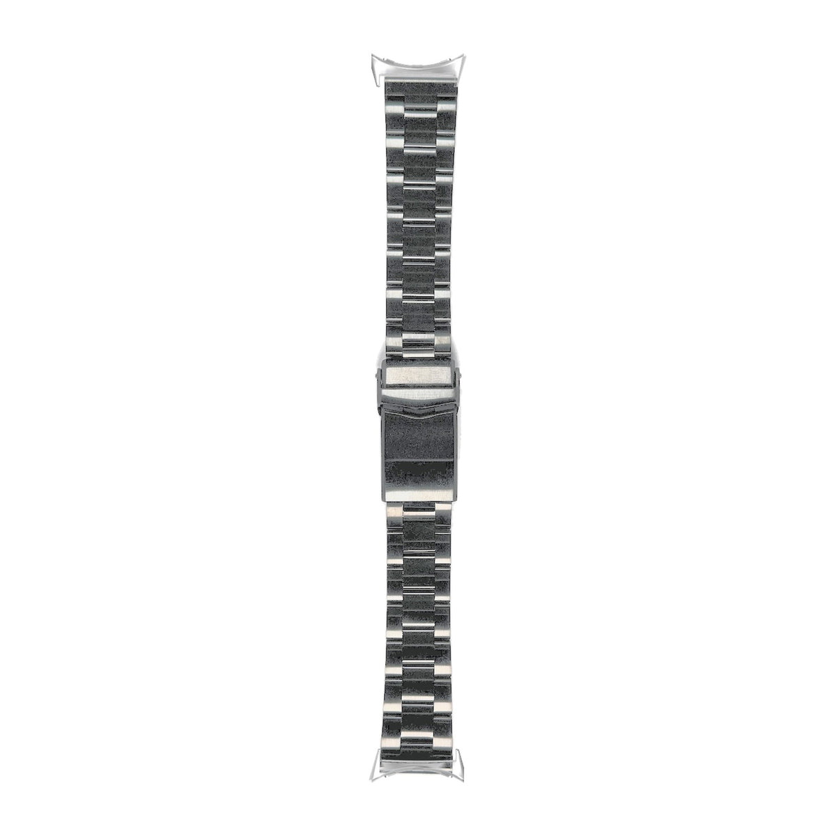 Black Super-O Steel Bracelet Silver with V-Clasp with DLC Coating with Google Pixel Spring Bar Adapters - Wear Any 20mm Strap! for Pixel Watch 1-5 41mm