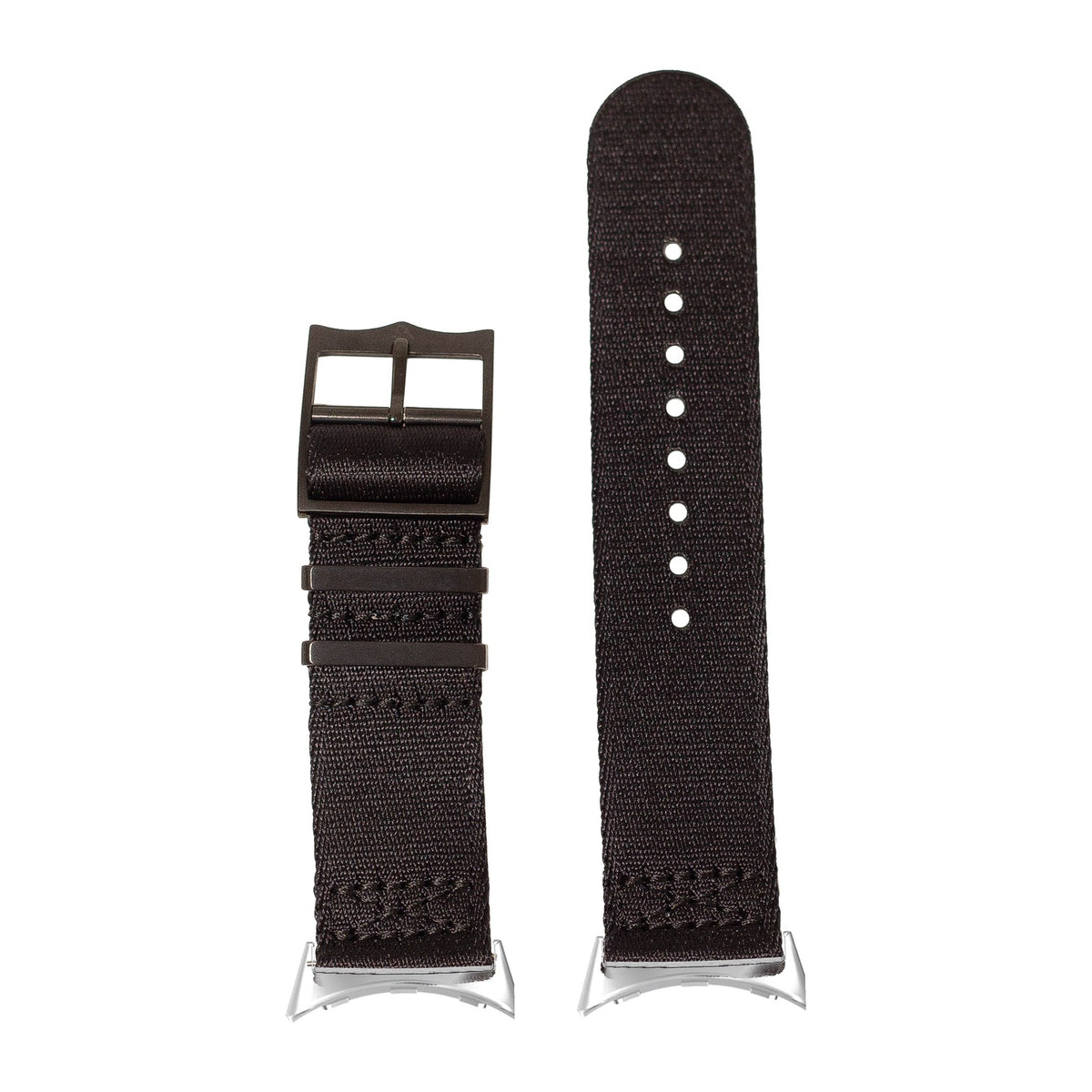 Ultra Militex - Stealth Black [Black Hardware] Silver with Google Pixel Spring Bar Adapters - Wear Any 20mm Strap! for Pixel Watch 1-5 41mm