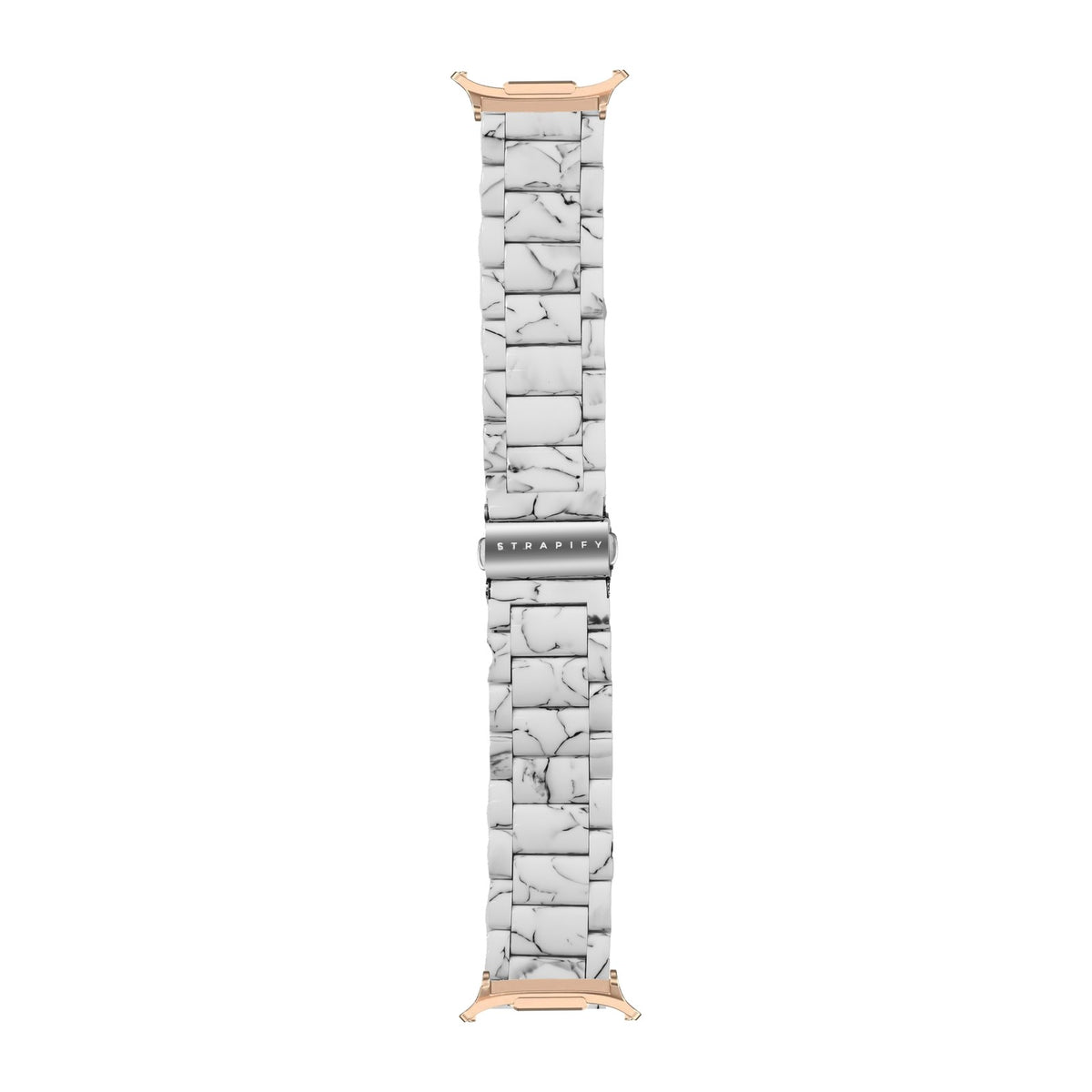 Crystalised Acetate - Tortoiseshell White Rose Gold with Strap Adapter for Galaxy Watch 8-9/Ultra