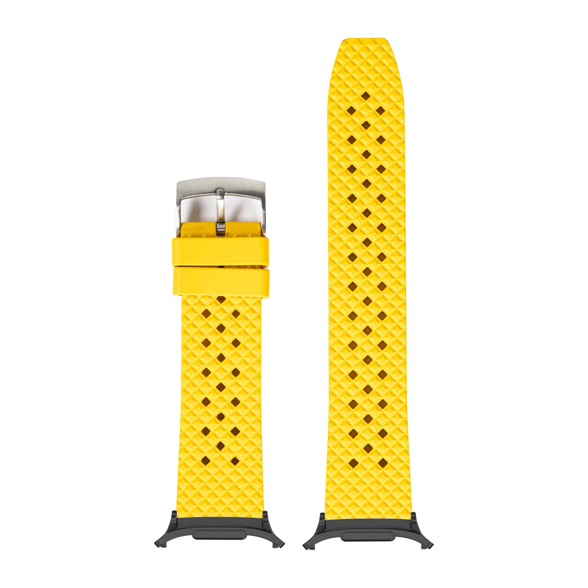 King Honeycomb FKM Rubber - Yellow for the Galaxy Watch 8, 9 and Ultra with adapter fitted