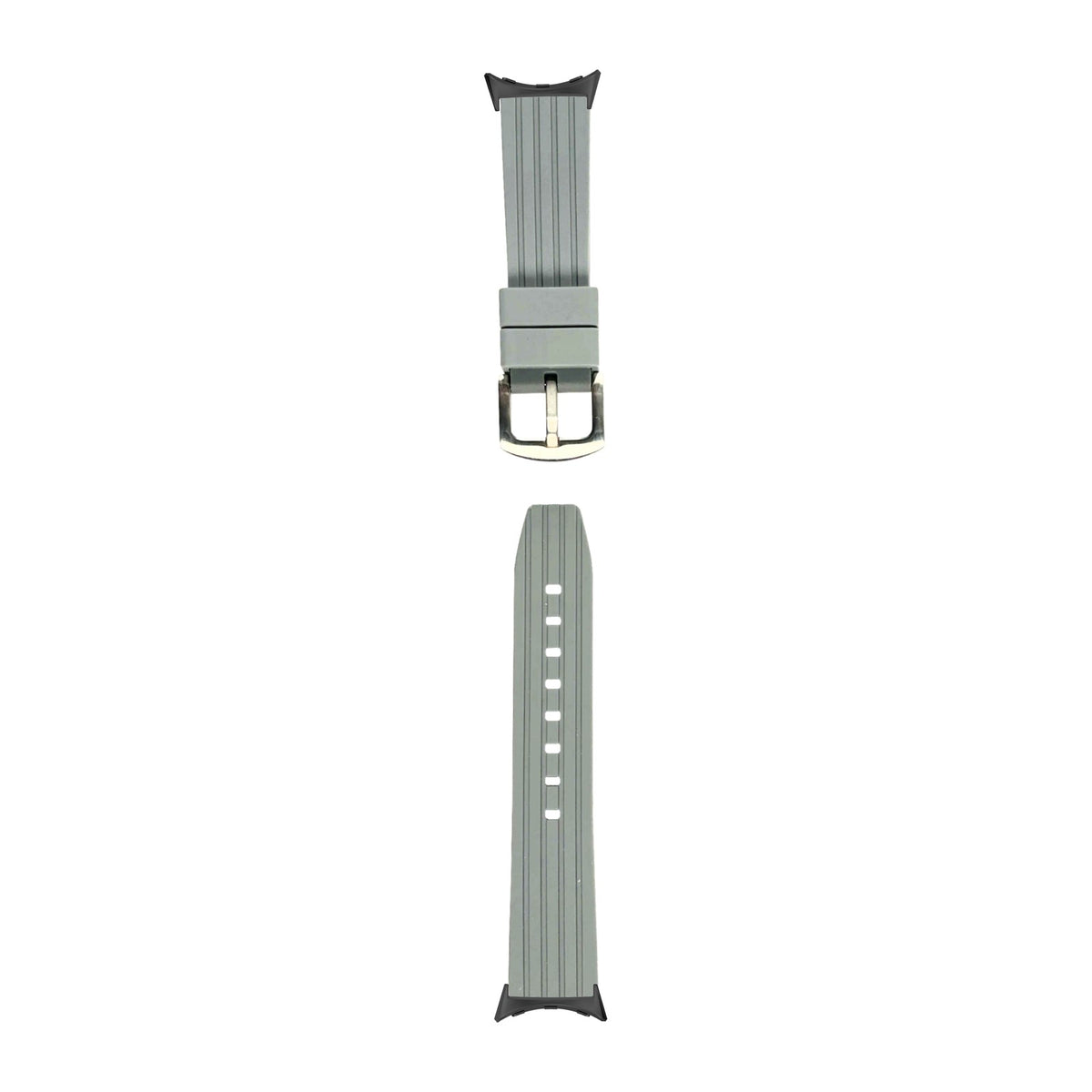 Flexi Silicone 4 Grey Black with Google Pixel Spring Bar Adapters - Wear Any 20mm Strap! for Pixel Watch 1-5 41mm